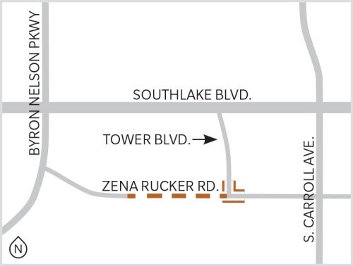 On Aug. 20, the Southlake City Council approved a construction contract to begin work on a roundabout at Zena Rucker and Tower Boulevard. 