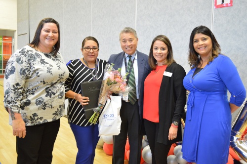 Comal ISD teacher Veronica Castillo, middle-left, was named Bilingual Educator of the Year.