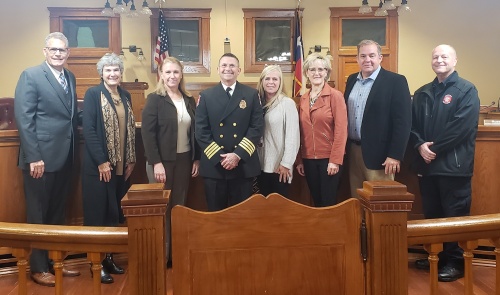 Hank Jones (center) was named the Williamson County fire marshal Oct. 29. 