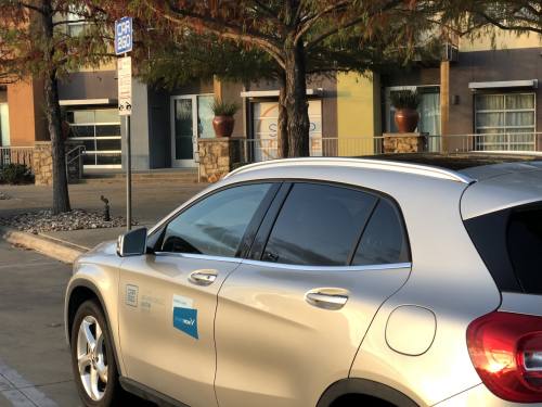 A Car2go vehicle sits in a designated space on Easy Wind Drive in Austin on Oct. 1. The company announced it will cease operations in four cities, including Austin on Oct. 31. 
