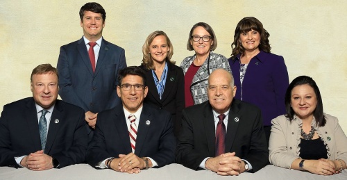 Round Rock ISD board of trustees, pictured December 2018