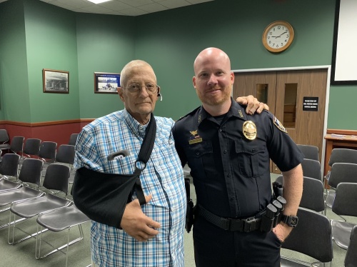 Terry Enloe (left), former chief of the Magnolia Police Department, announced his retirement at an Oct. 8 Magnolia City Council meeting. City Council members appointed Lt. Kyle Montgomery (right) as the interim police chief.